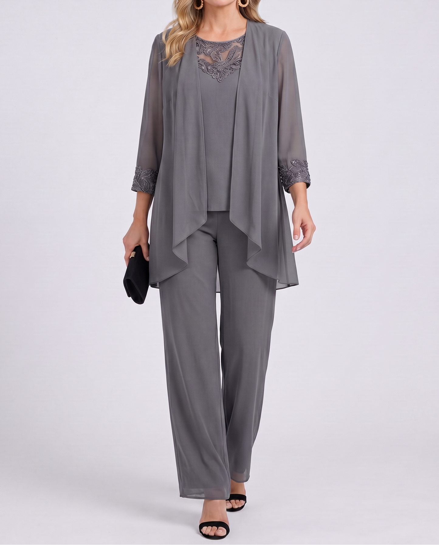 Carmen - Conjunto Elegante de 3 Piezas: Saco, Blusa y Pantalón