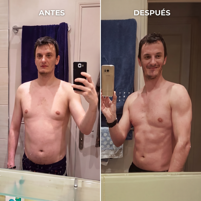 Antes y después de usar la camiseta de compresión