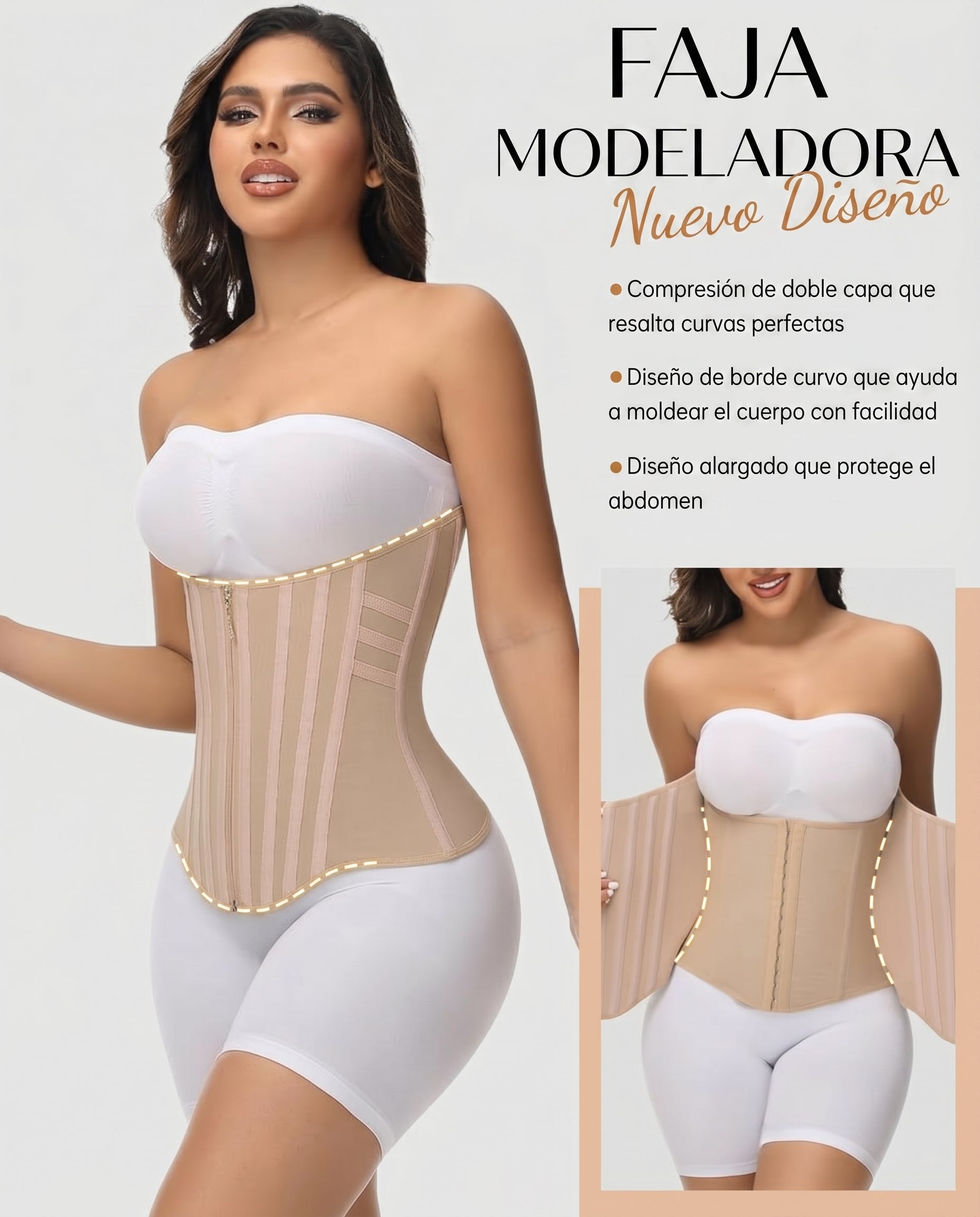 Faja moldeadora de nuevo diseno con compresion de doble capa