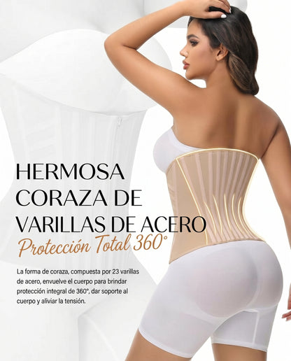 Faja con coraza de 23 varillas de acero y proteccion total 360 grados