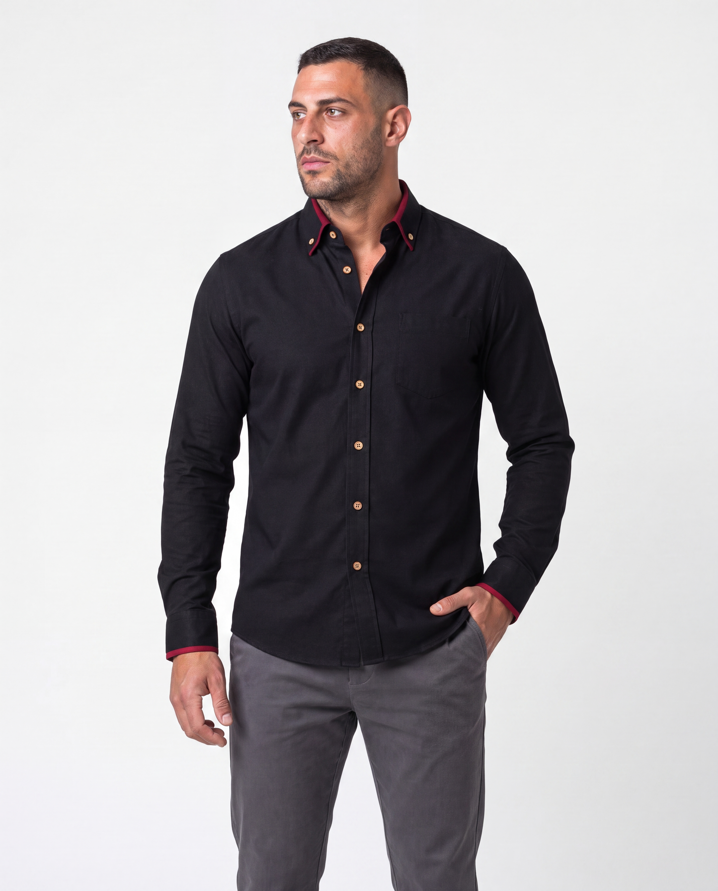 Stefano - Camisa Elegante con Borde a Contraste