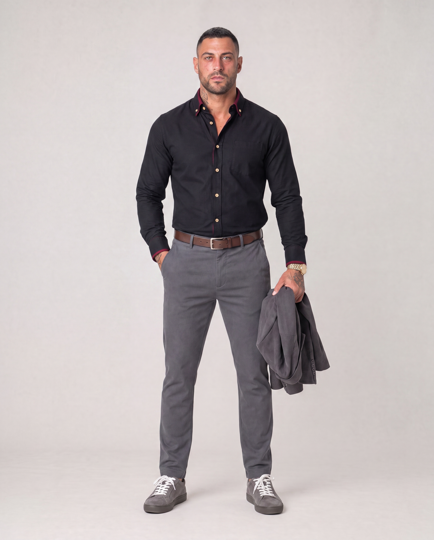 Stefano - Camisa Elegante con Borde a Contraste