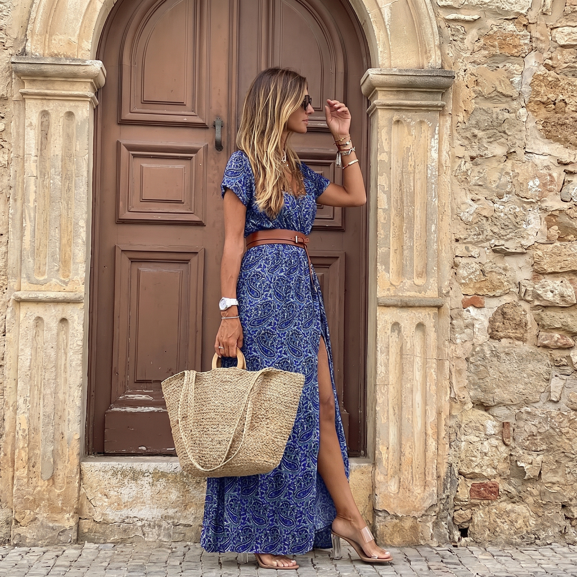 Joselin - Vestido Largo Bohemio Azul