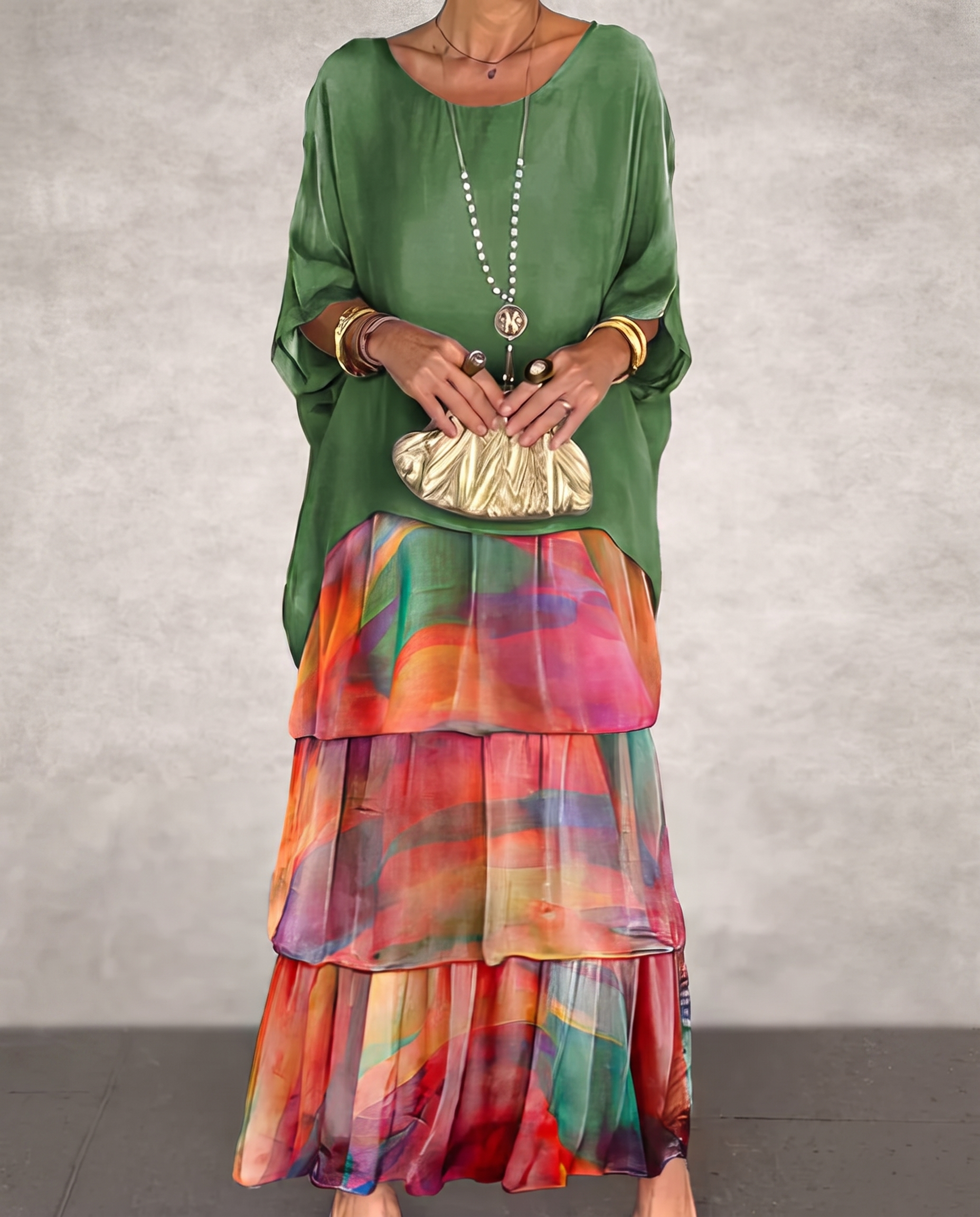 Lara - Vestido Largo Vaporoso Multicolor