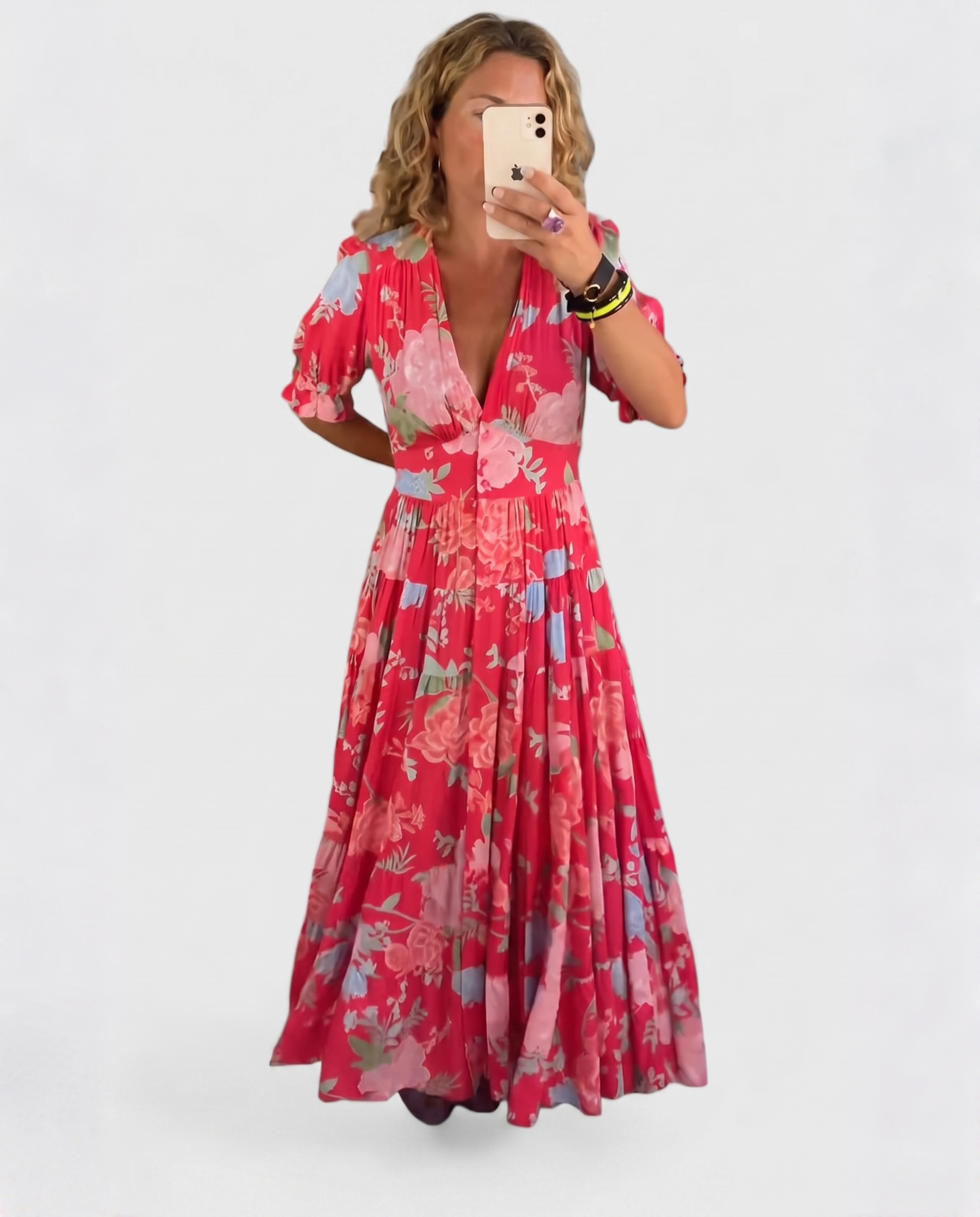 Miriam - Vestido Floral con Cuello en V