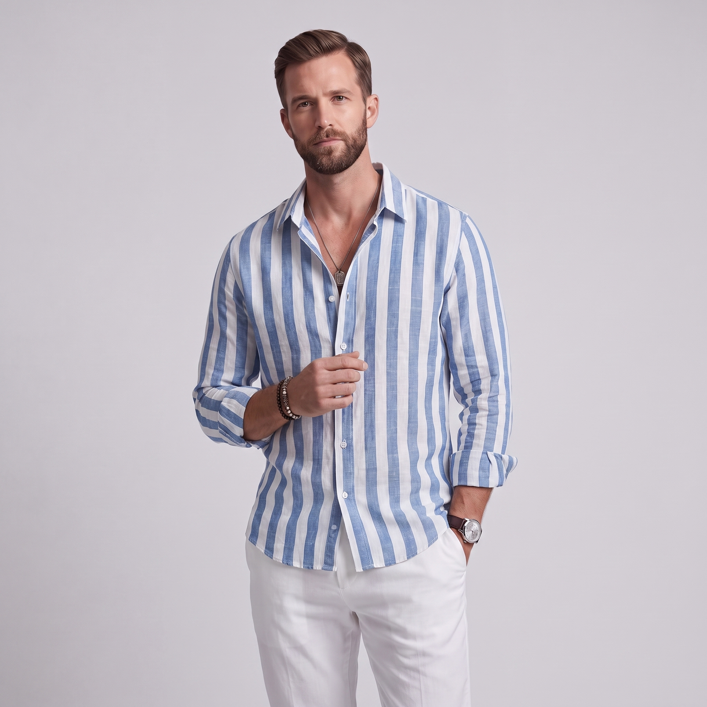 Joaquin camisa rayas azul