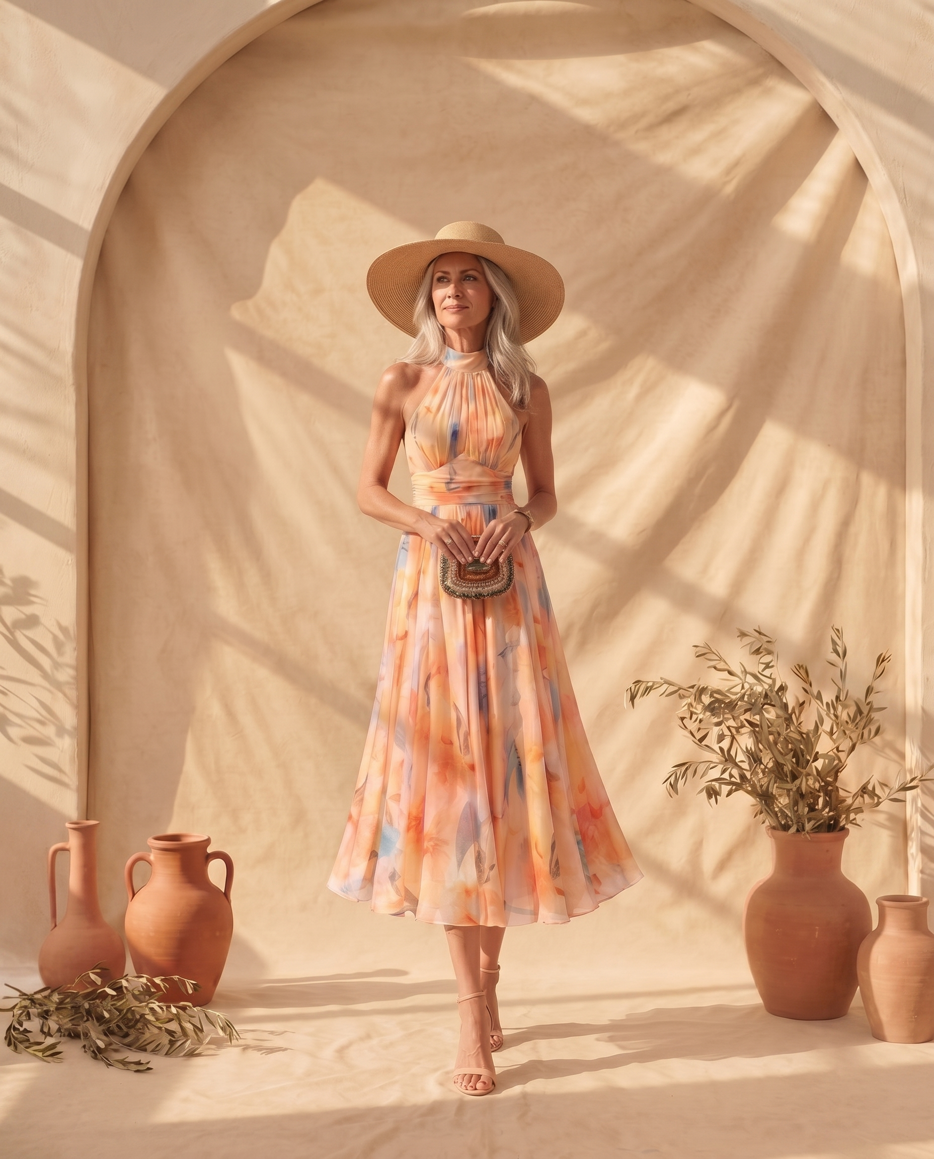 Naomi Vestido Halter Acuarela
