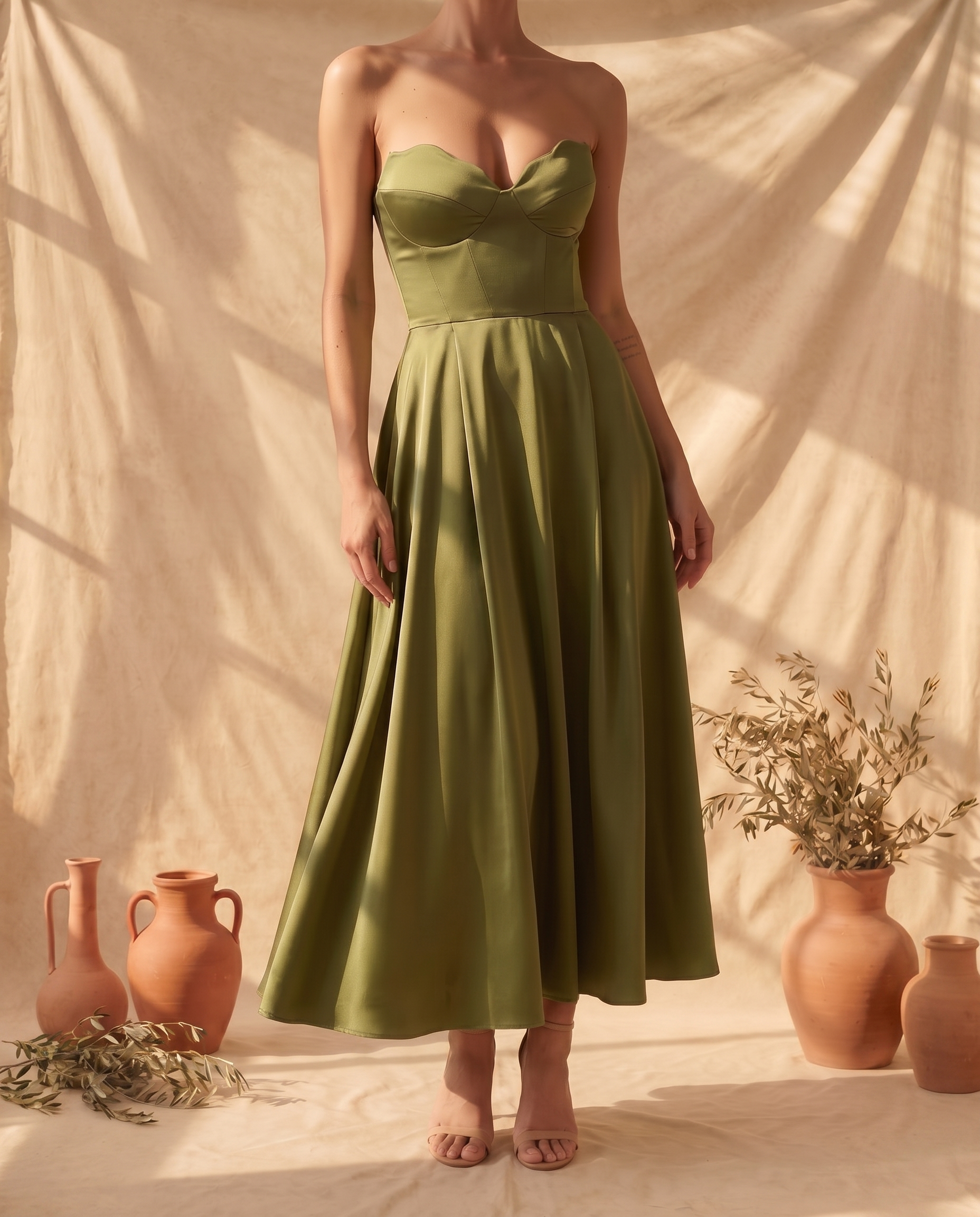 Bianca Vestido Midi Palabra de Honor