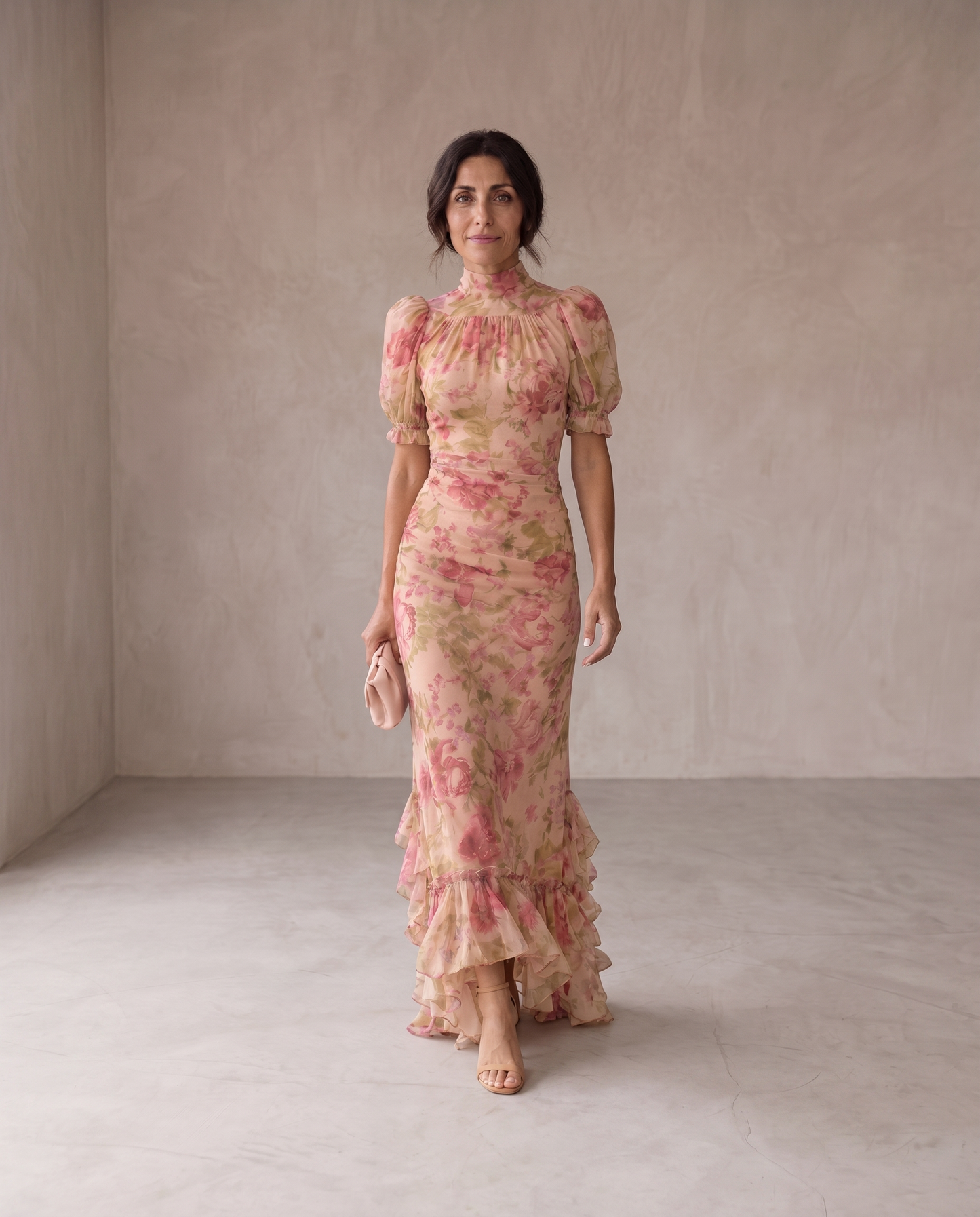 Lorena Vestido Largo Floral Gasa