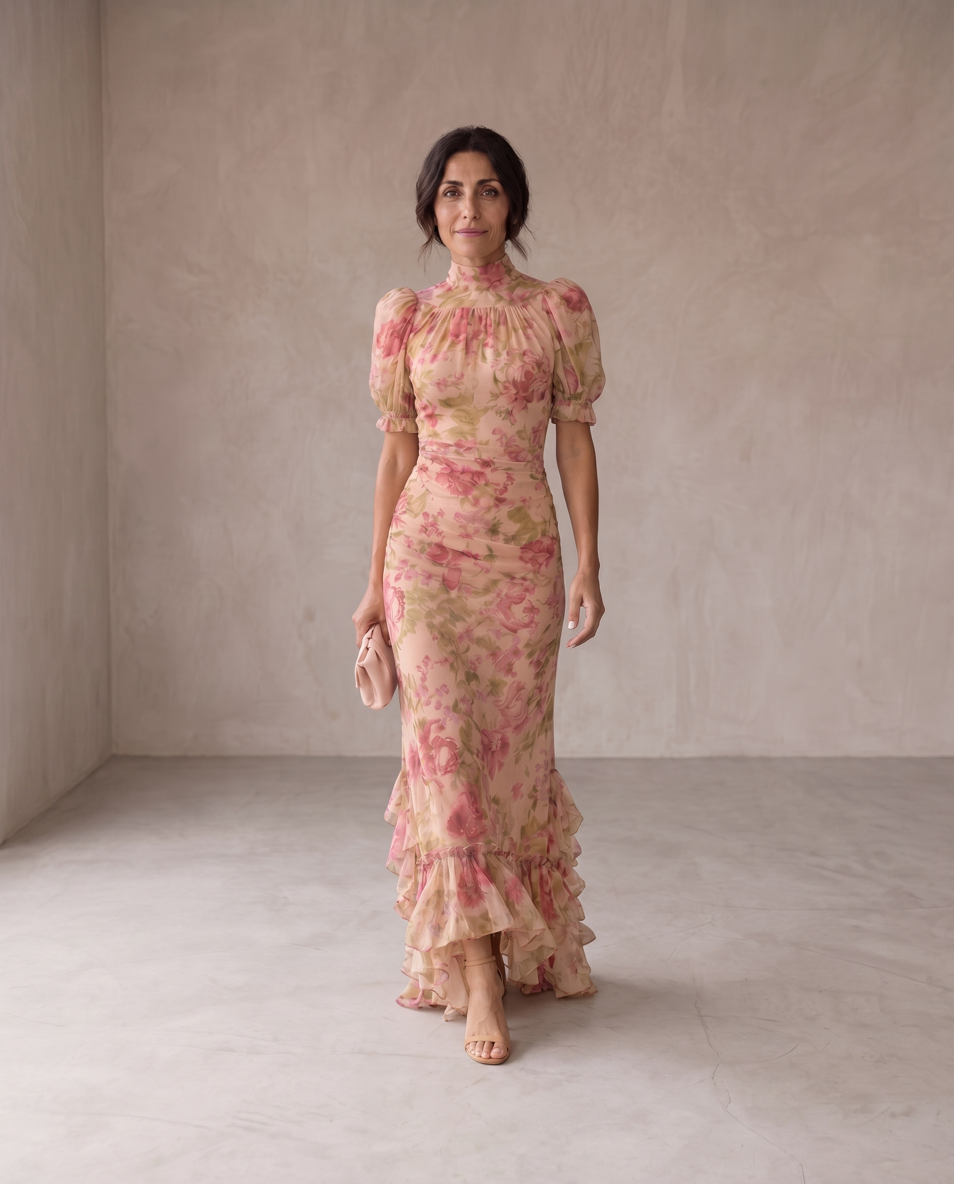 Lorena Vestido Largo Floral Gasa
