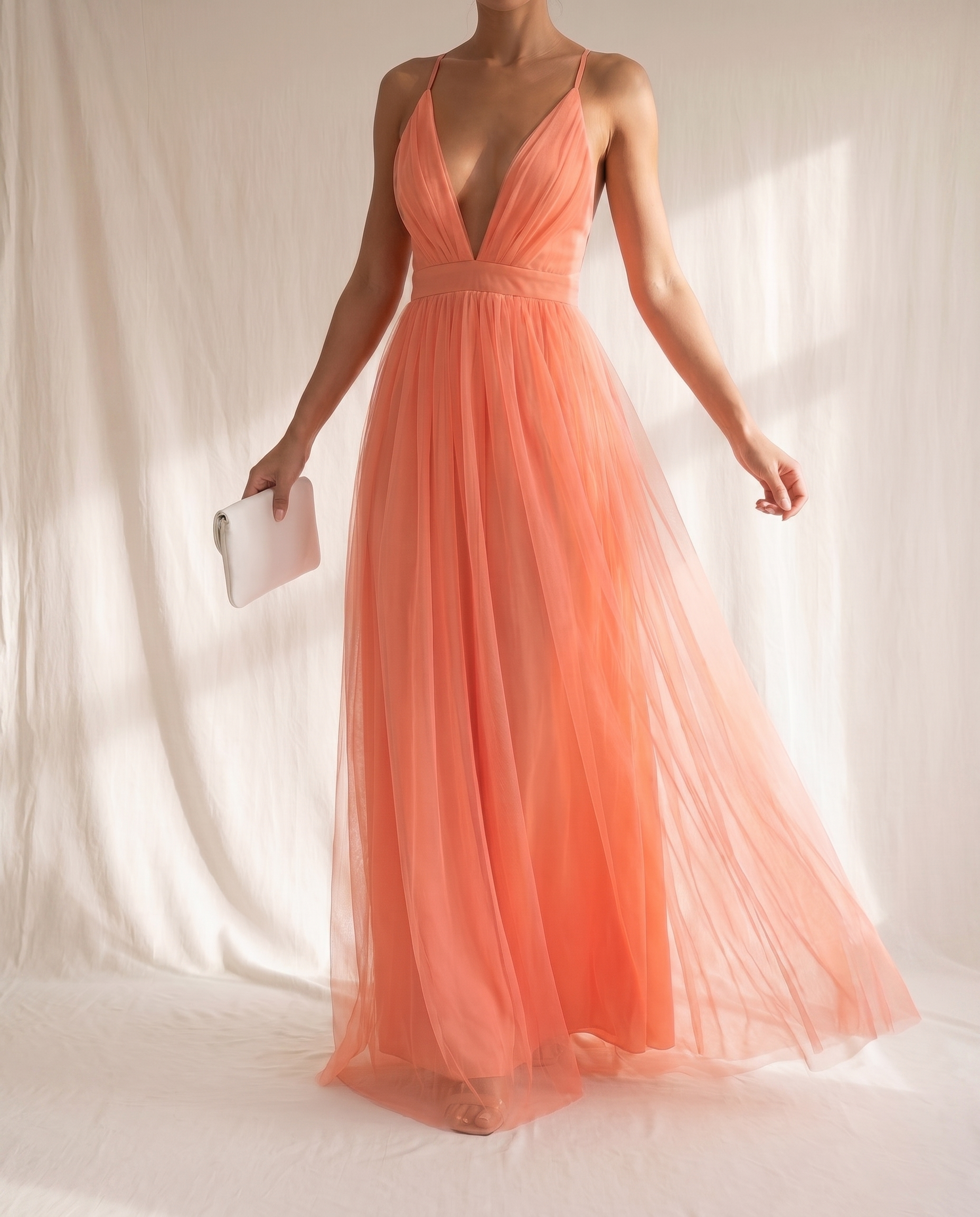 Mercedes Vestido Maxi Luz Coral