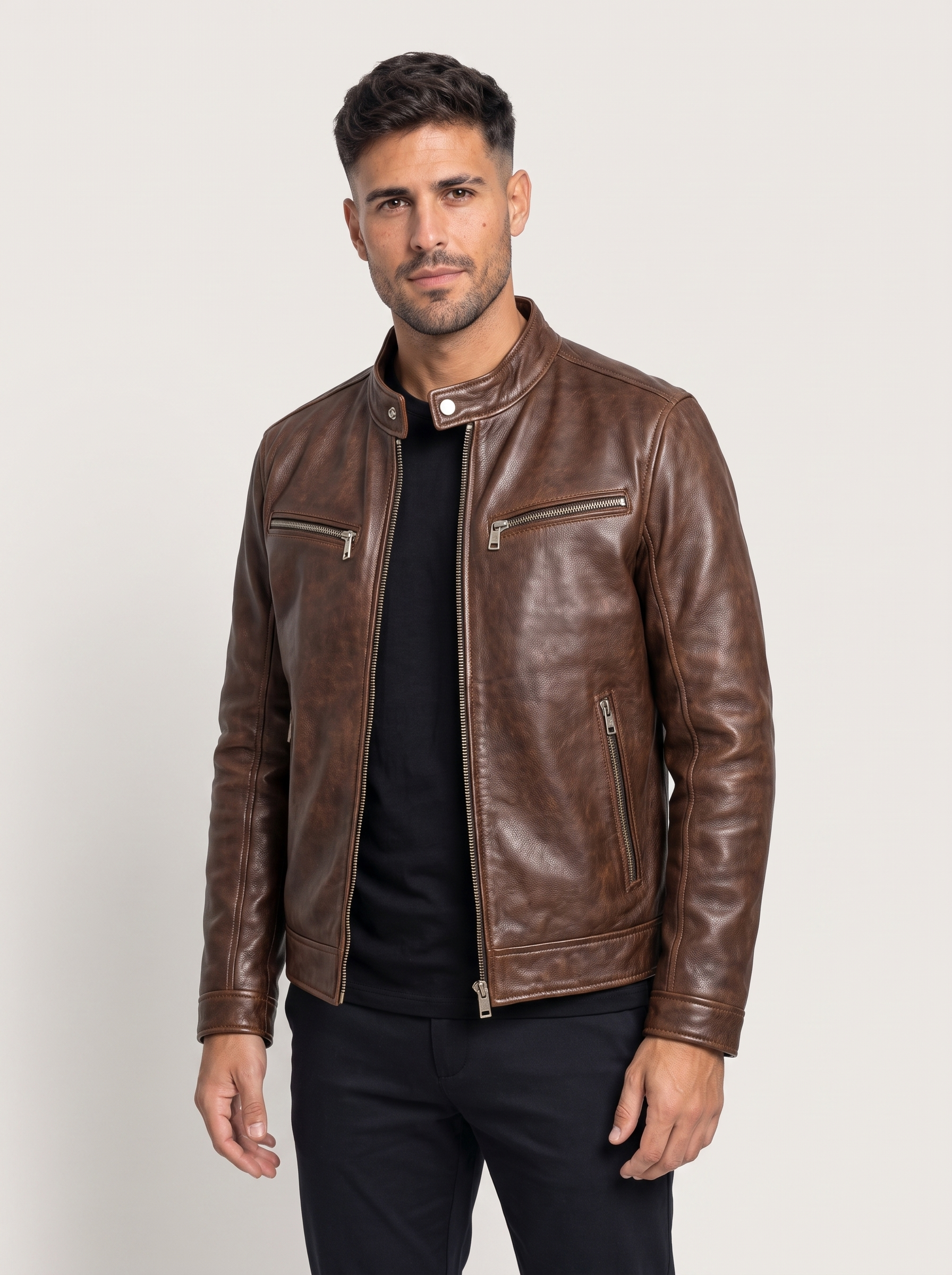 Chaqueta de cuero vintage - estudio Pedro