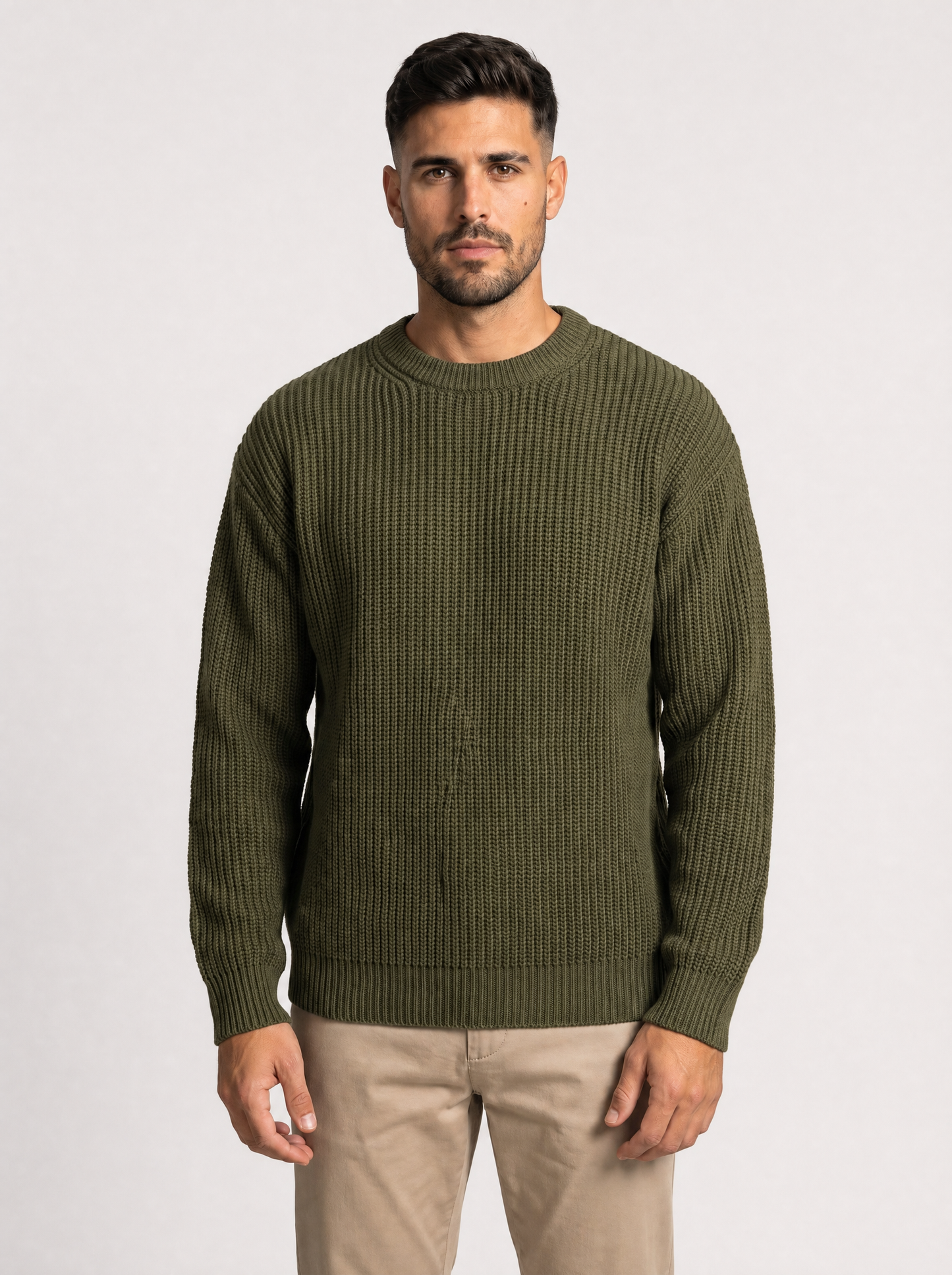 Mateo chompa oversize verde - estudio fondo gris