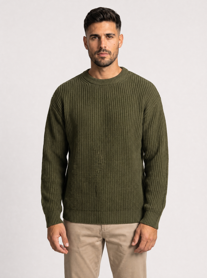Mateo - Chompa de Punto Oversize con Cuello Alto
