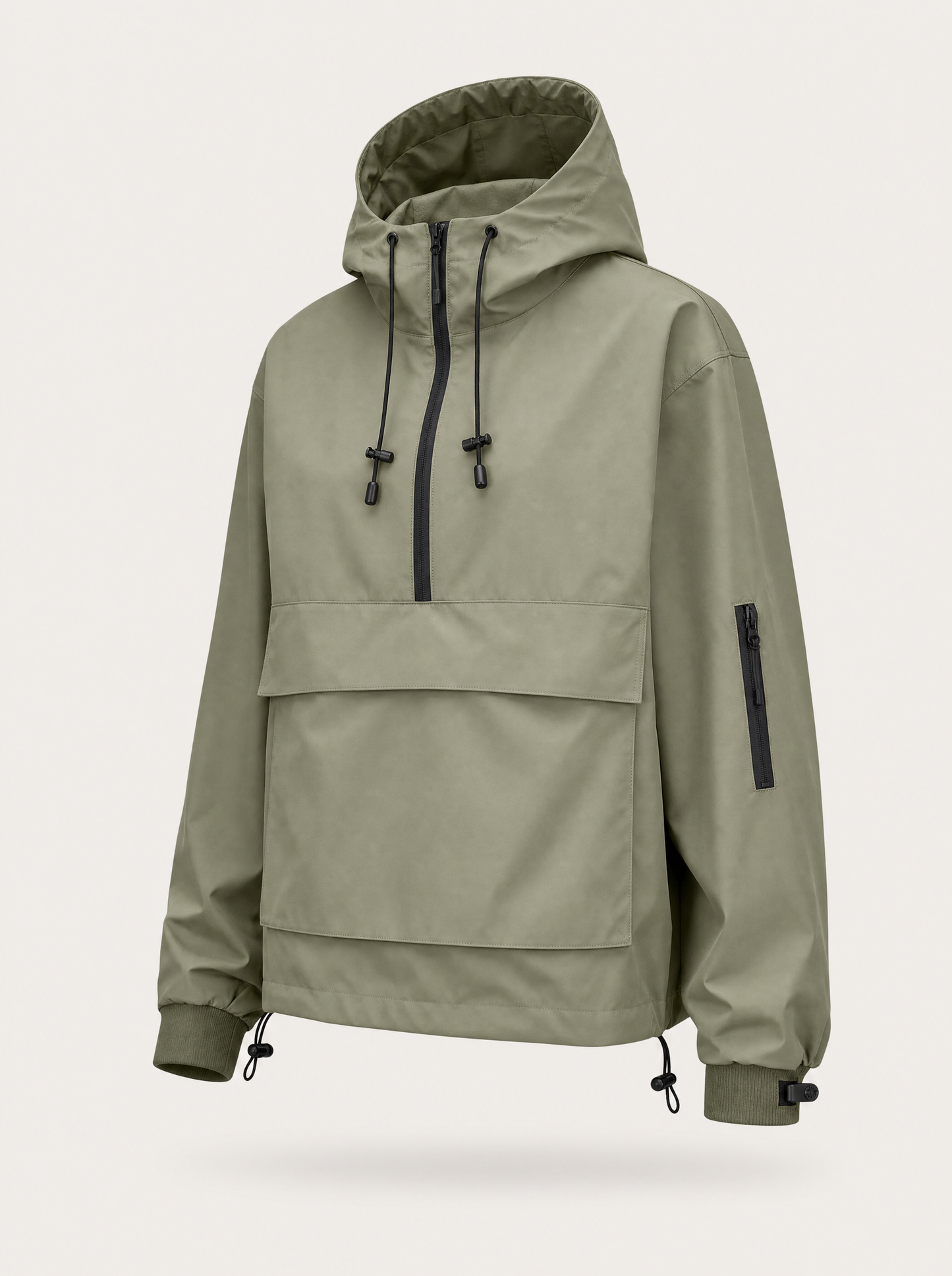 Sheyla - Casaca Impermeable con Capucha Verde Oliva