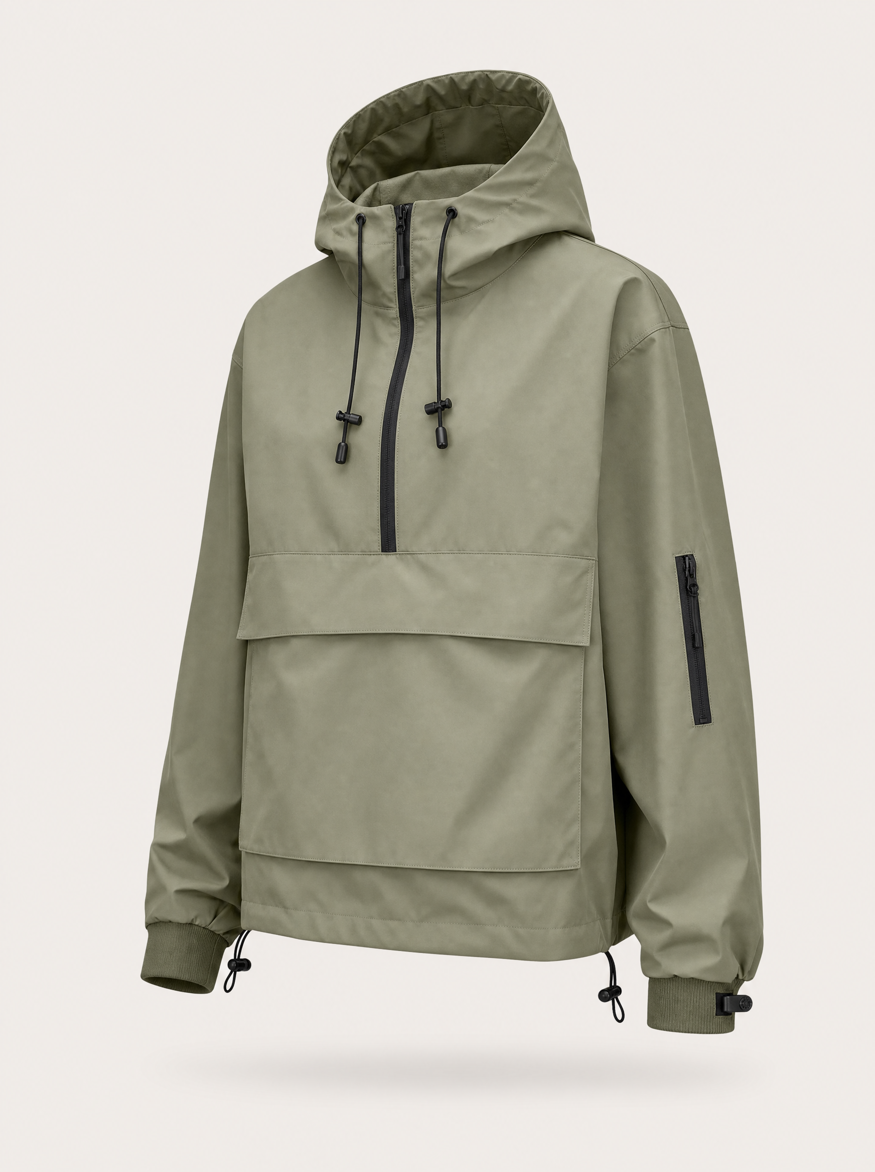 Sheyla - Casaca Impermeable con Capucha Verde Oliva