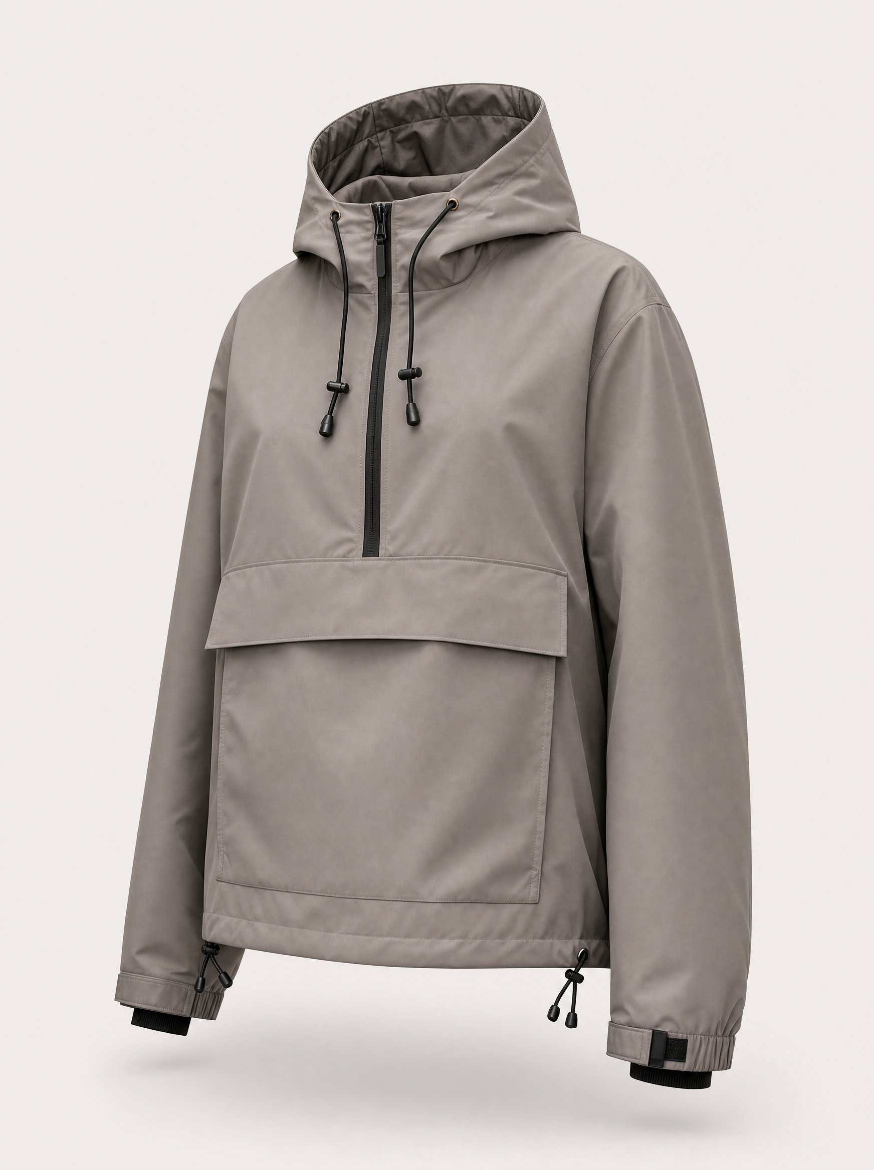 Sheyla - Casaca Impermeable con Capucha Topo Oscuro