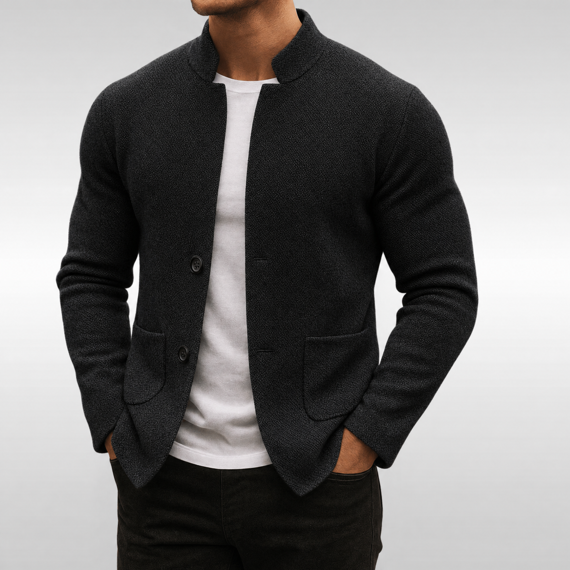 Blazer de punto negro