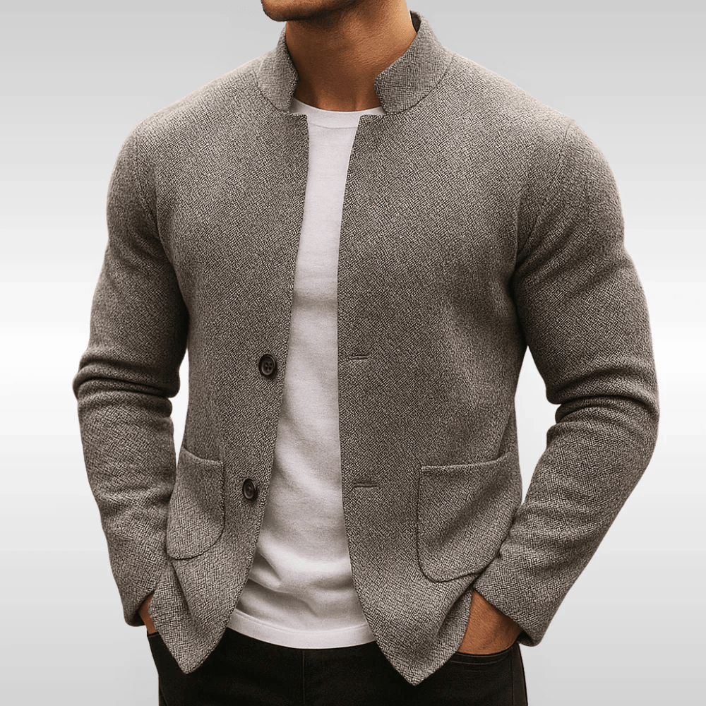 Blazer de punto gris