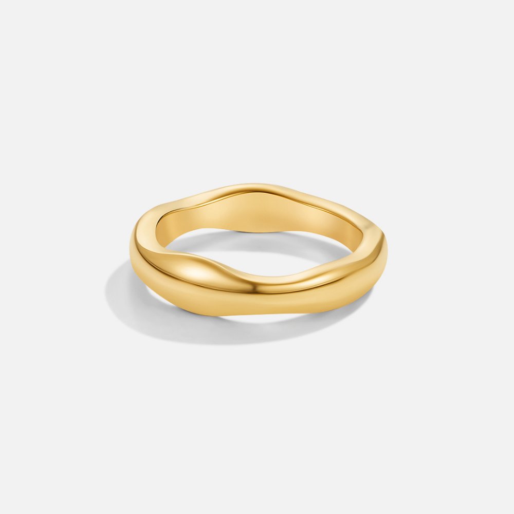 Romina - Set de Anillos de Onda Dorados