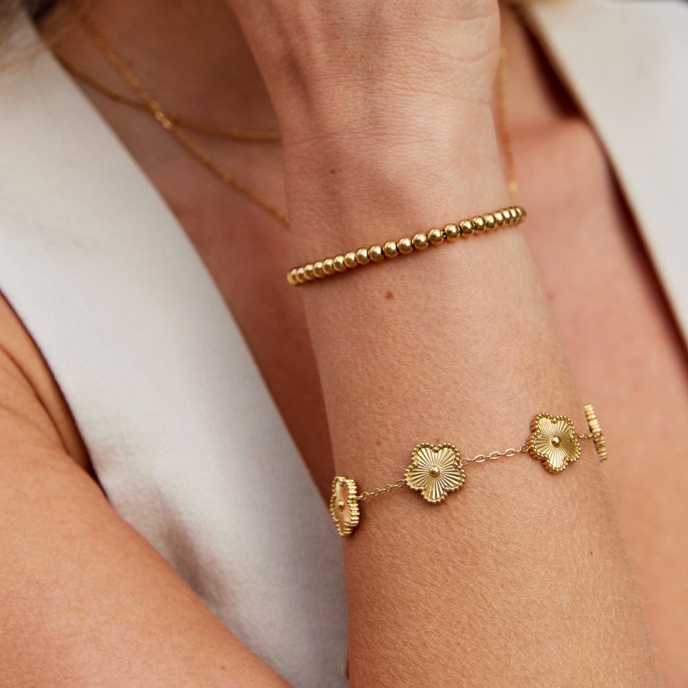 Beatriz - Pulsera de Cuentas Dorada