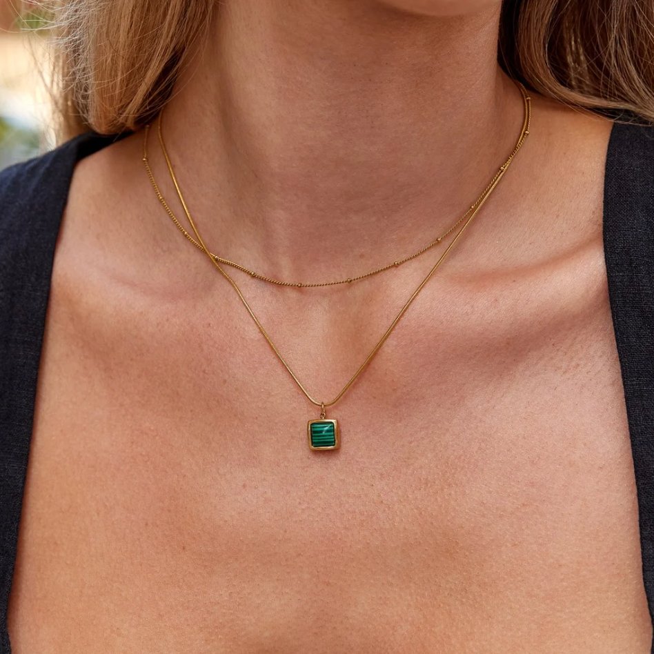 Marina - Collar de Cuentas Cadena Dorada