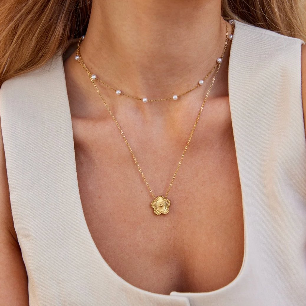 Lourdes - Collar de Perla Dorado 18k