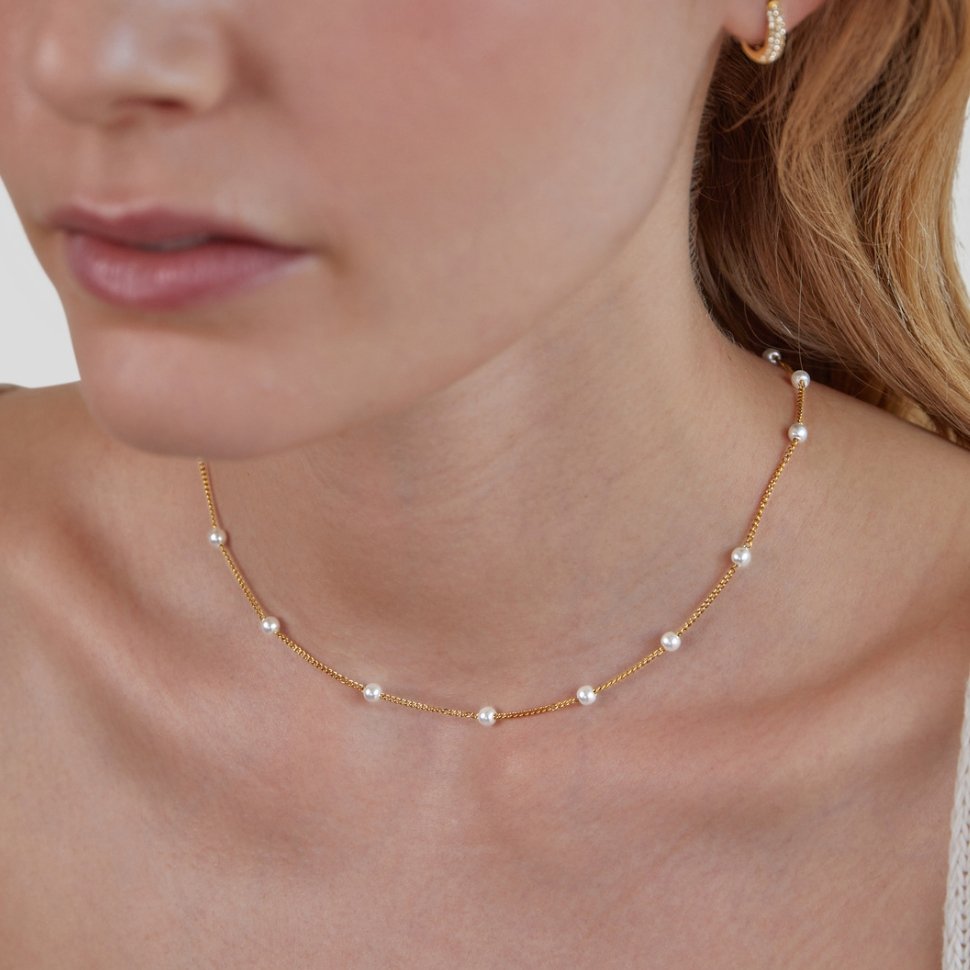 Lourdes - Collar de Perla Dorado 18k