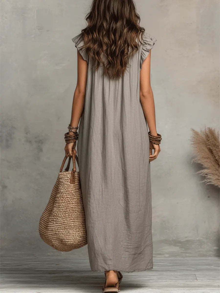 Micaela - Vestido Largo Bohemio con Volantes