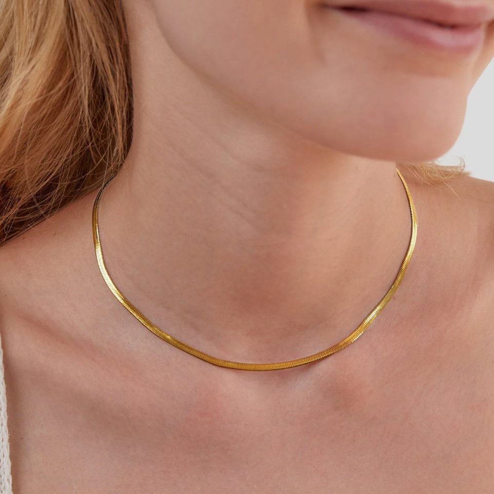 Nataly - Collar Cadena Serpiente Dorado