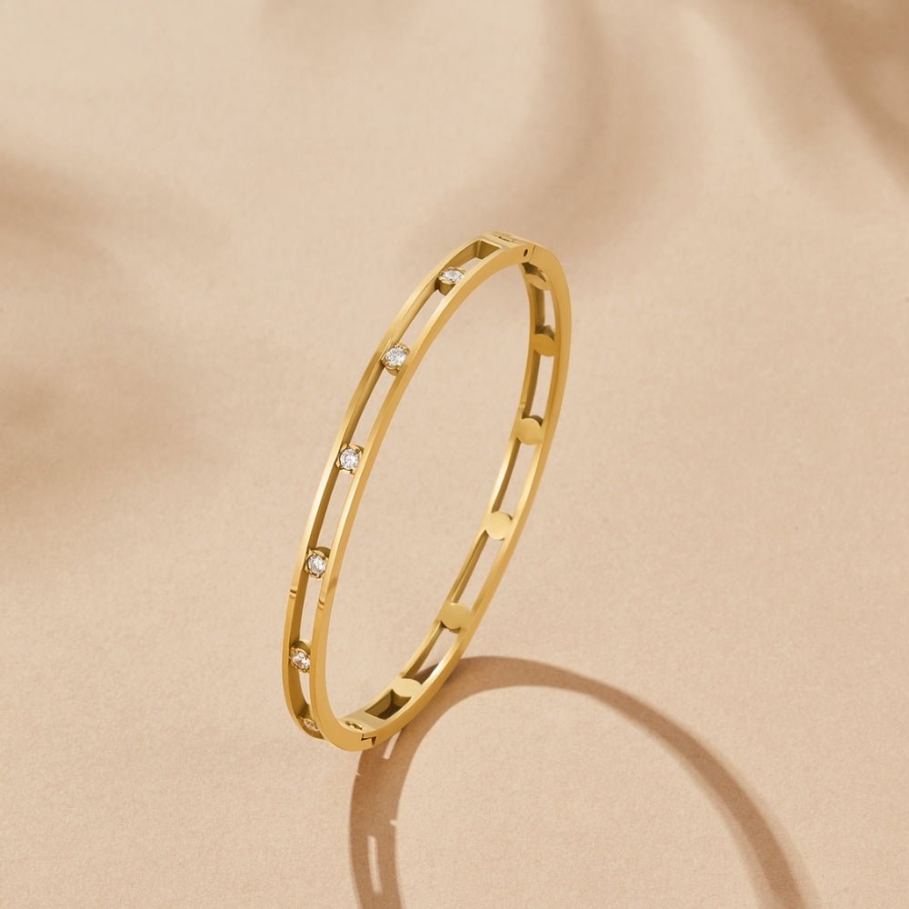 Sofía - Brazalete de Cristales Dorado