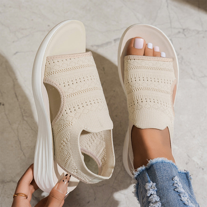 Fiorella - Sandalias con Plataforma de Material Transpirable