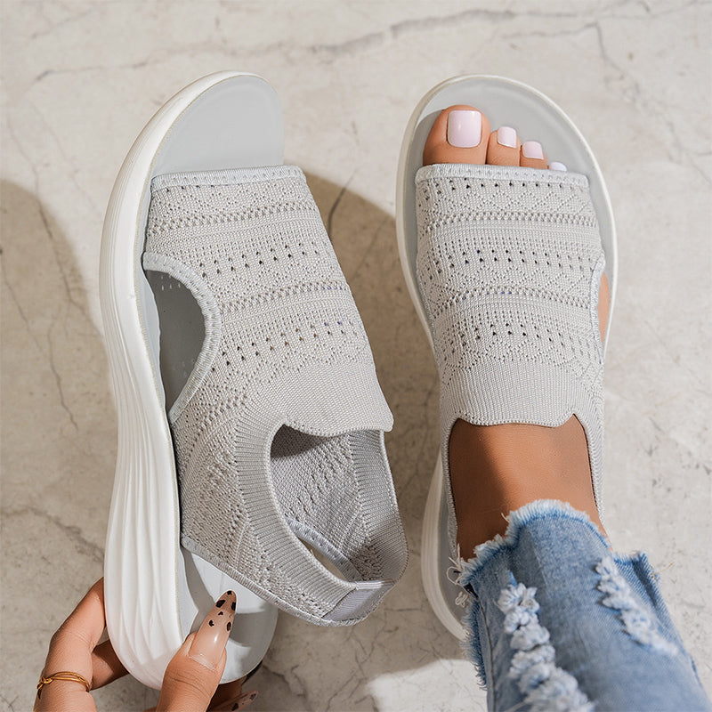 Fiorella - Sandalias con Plataforma de Material Transpirable