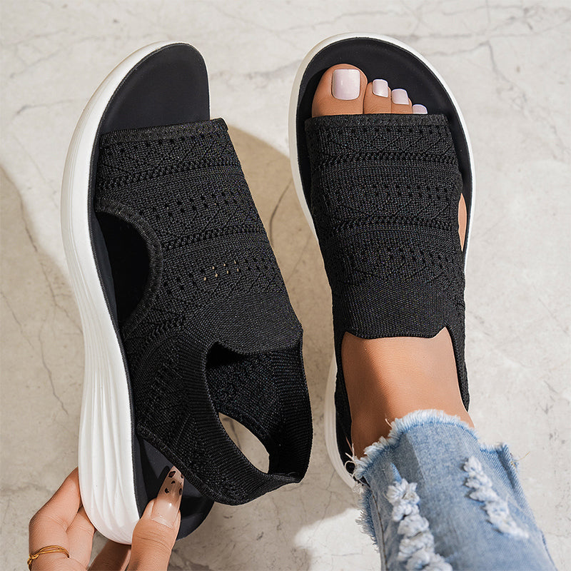 Fiorella - Sandalias con Plataforma de Material Transpirable