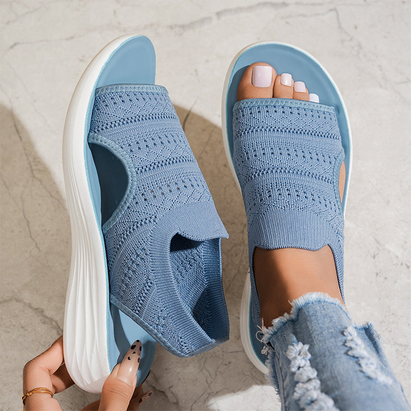Fiorella - Sandalias con Plataforma de Material Transpirable