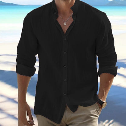 Thiago - Camisa de Lino Manga Larga Estilo Playero