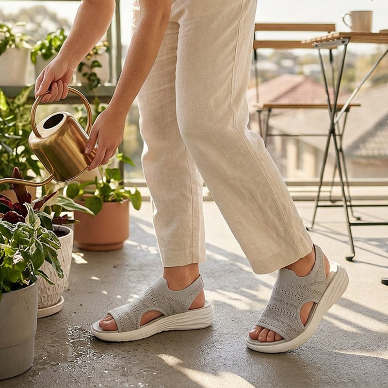 Fiorella - Sandalias con Plataforma de Material Transpirable
