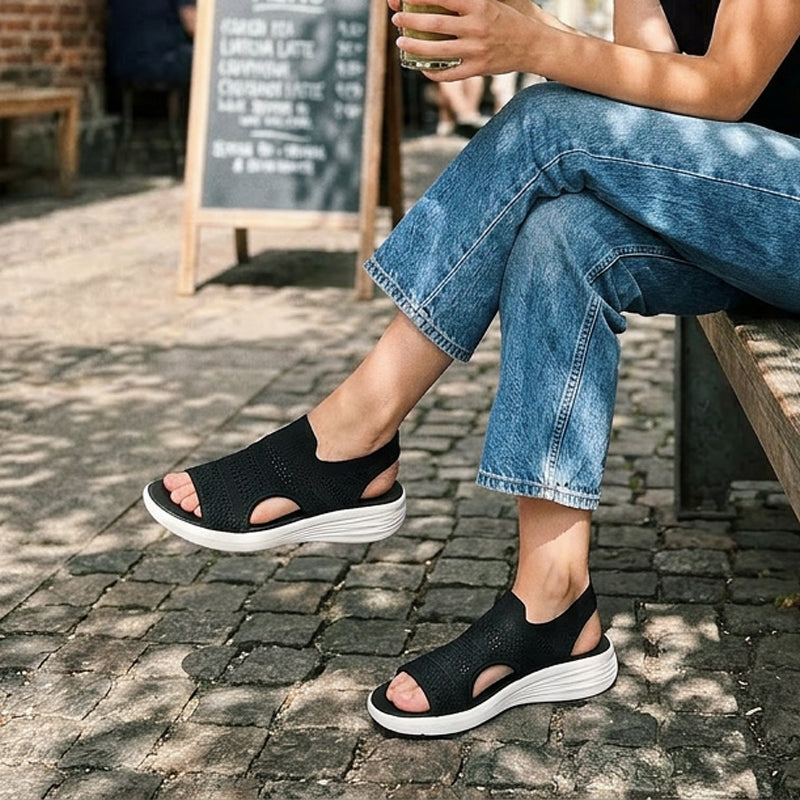 Fiorella - Sandalias con Plataforma de Material Transpirable