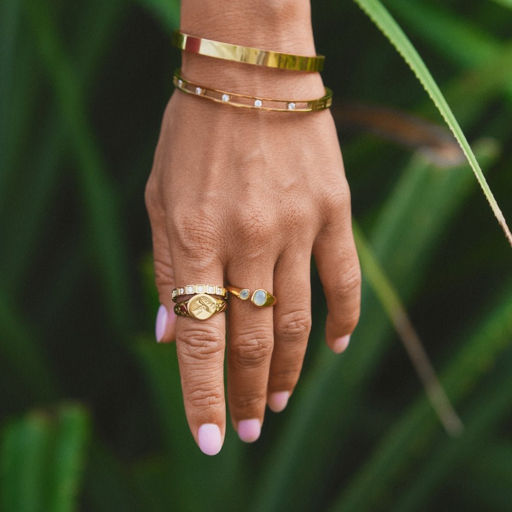 Karina - Anillo Envolvente de Aguamarina Vintage
